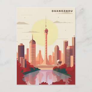 Carte Postale Canton Chine Voyage Art Vintage Yunnan