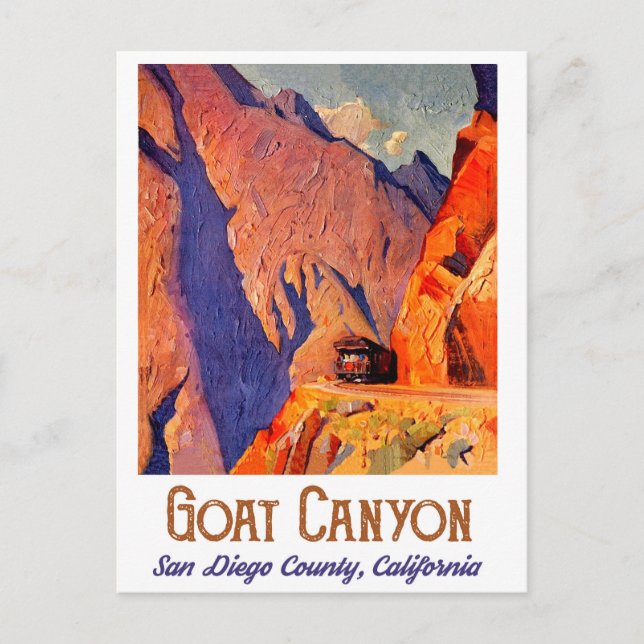 Carte Postale Canyon de la Chèvre, San Diego, Californie (Devant)