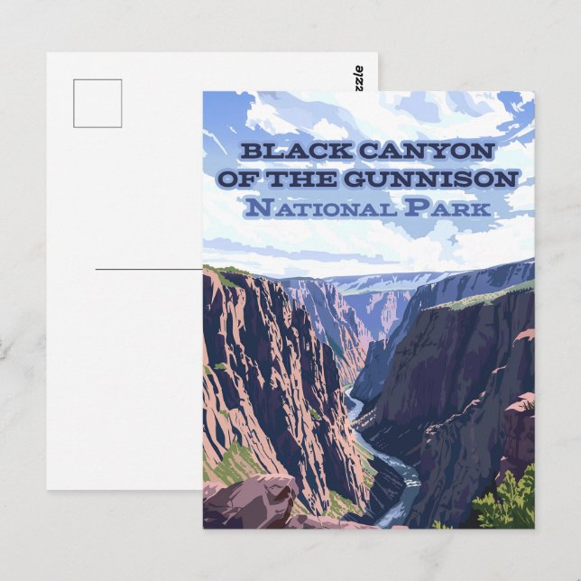 Carte Postale Canyon noir de la Gunnison Parc national CO (Devant / Derrière)