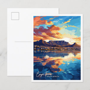 Carte Postale Cap Afrique du Sud Voyage Illustration Vintage