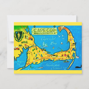 Carte Postale Cap Cod coloré