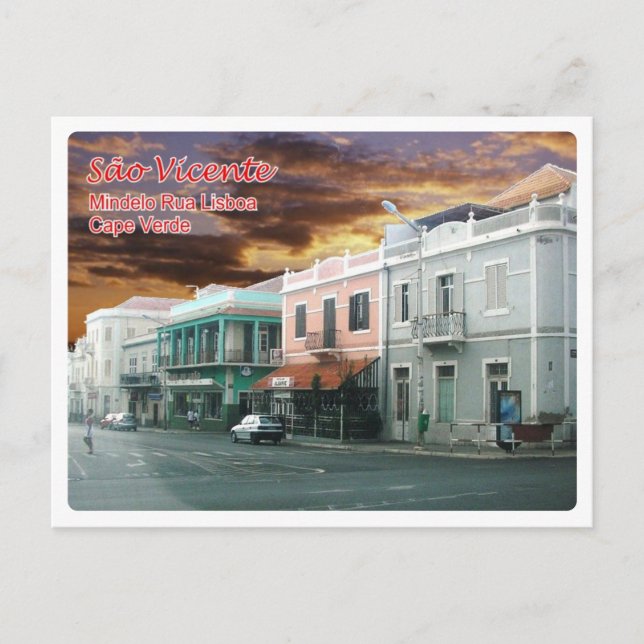 Carte Postale Cap Vert - Sao Vicente - Mindelo Street Lisboa - (Devant)