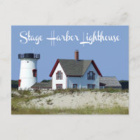 Cape Cod, Stage Harbour Light, Chatham MA Post Car