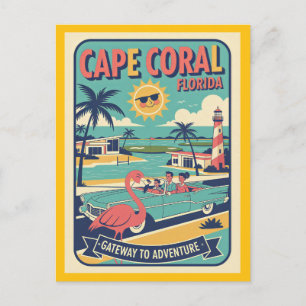 Carte Postale Cape Coral FL Rétro Voyage Années 50