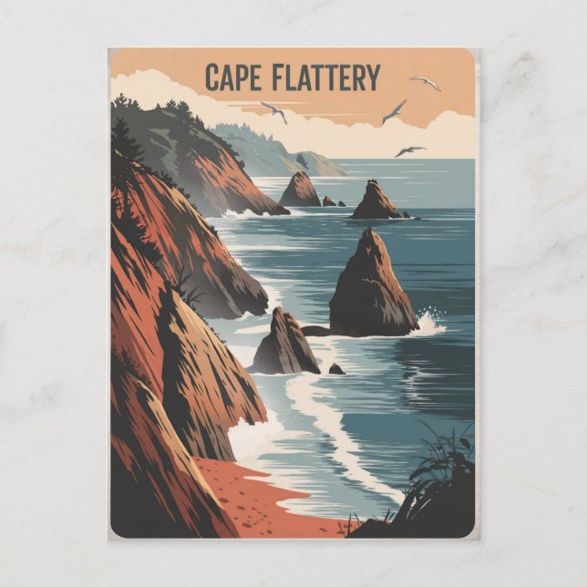 Carte Postale Cape Flattery Vintage (Devant)