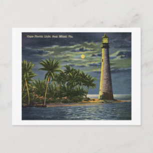 Carte Postale Cape Florida Light House, Miami, Floride Vintage