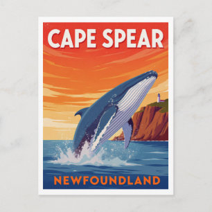 Carte Postale Cape Spear Terre-Neuve Baleine sautant