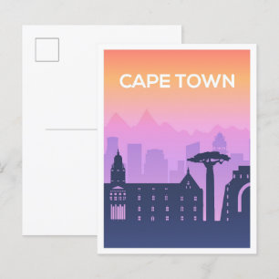 Carte Postale Cape Town Afrique du Sud Art Travel Illustration