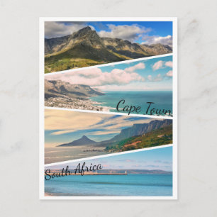 Carte Postale Cape Town Table Mountain Ocean Collage