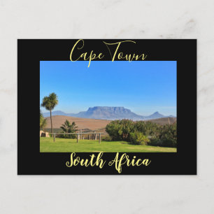 Carte Postale Cape Town Table Mountain View Paysage en herbe