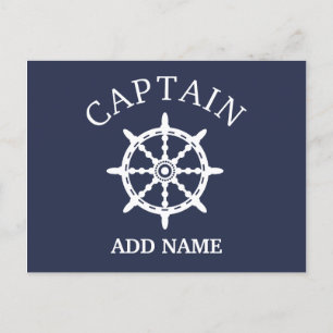 Carte Postale Capitaine de bateau (Personnaliser le nom du capit