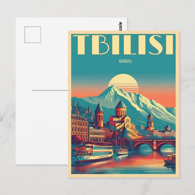 Carte Postale Capitale de la Géorgie de Tbilissi, Cadeaux souven (Devant / Derrière)