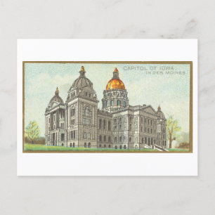 Carte Postale Capitol Building à Des Moines, Iowa, Vintage