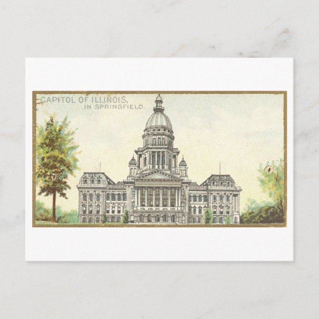 Carte Postale Capitol Building à Springfield, Illinois (Devant)