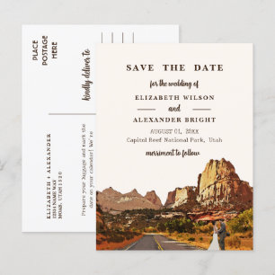 Carte Postale Capitol Reef NP Utah Desert Watercolor Mariage