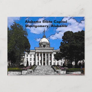 Carte Postale Capitole de l'État de l'Alabama à Montgomery (dess