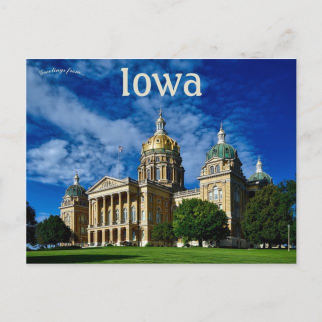 Carte Postale Capitole de l'État de l'Iowa (Devant)