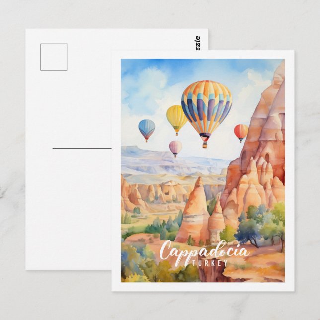 Carte Postale Cappadoce Turquie célèbre lieu de voyage (Devant / Derrière)