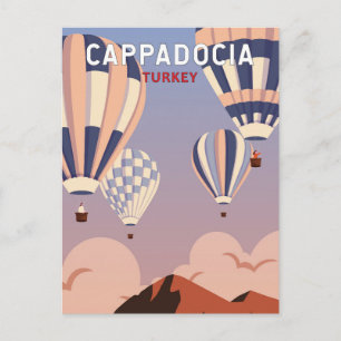Carte Postale Cappadocia Turquie Art de voyage rétro vintage