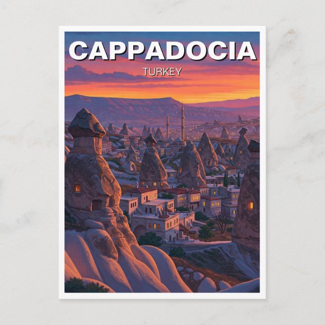 Carte Postale Cappadocia Turquie Hot Air Balloons coucher de sol (Devant)