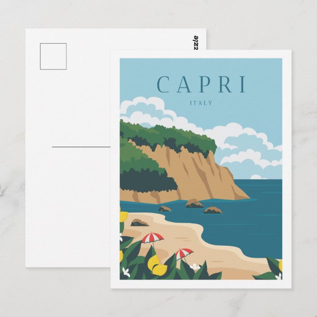 Carte Postale Capri Italie Célèbre Illustration des lieux de voy (Devant / Derrière)