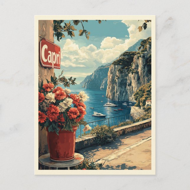 Carte Postale Capri, Italie Vintage (Devant)