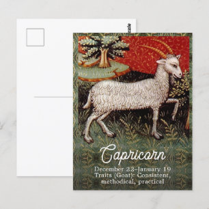 Carte Postale Capricorne chèvre signe Zodiac fête d'anniversaire