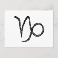 Capricorne. Panneau astrologie zodiaque. Noir.