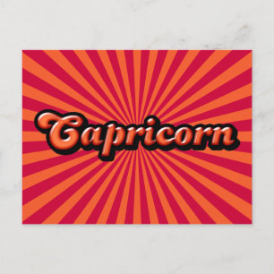 Carte Postale Capricorne rétro Zodiac