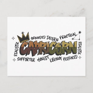 Carte Postale Capricorne Zodiaque Graffiti