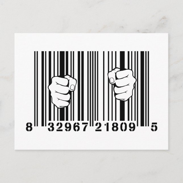 Carte Postale Capturé par la prison de code barres du (Devant)