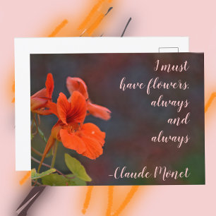 Carte Postale Capucine Fleurale Je Dois Avoir Des Fleurs Citatio