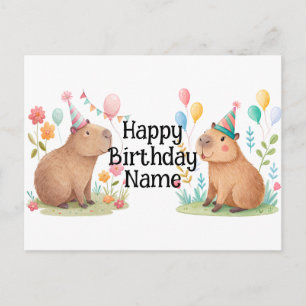 Carte Postale Capybara Anniversaire personnalisé