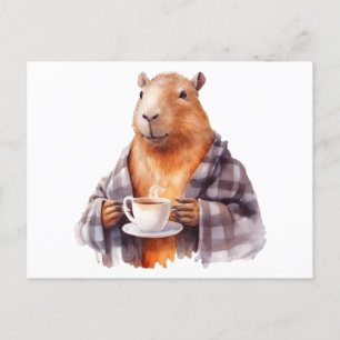 Carte Postale Capybara boire du thé