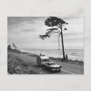 Carte Postale Car Pulling Trailer