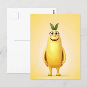 Carte Postale Caractère de banane drôle