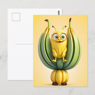 Carte Postale Caractère de banane drôle