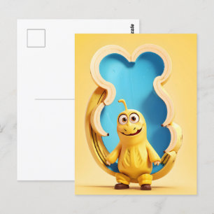 Carte Postale Caractère de banane drôle