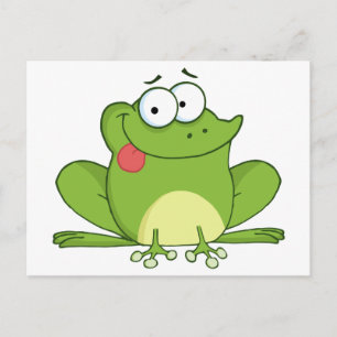 Carte Postale Caractère de dessin de grenouille accrochant sa la