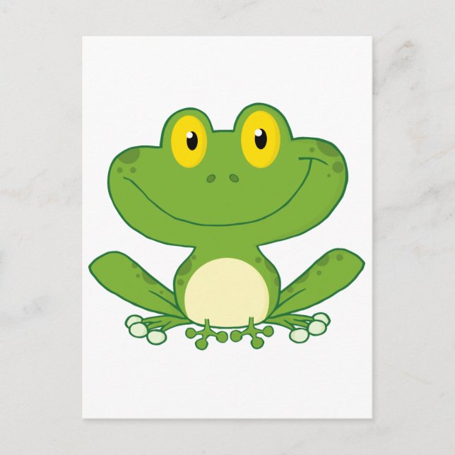 Carte Postale Caractère de dessin de la grenouille mignonne (Devant)