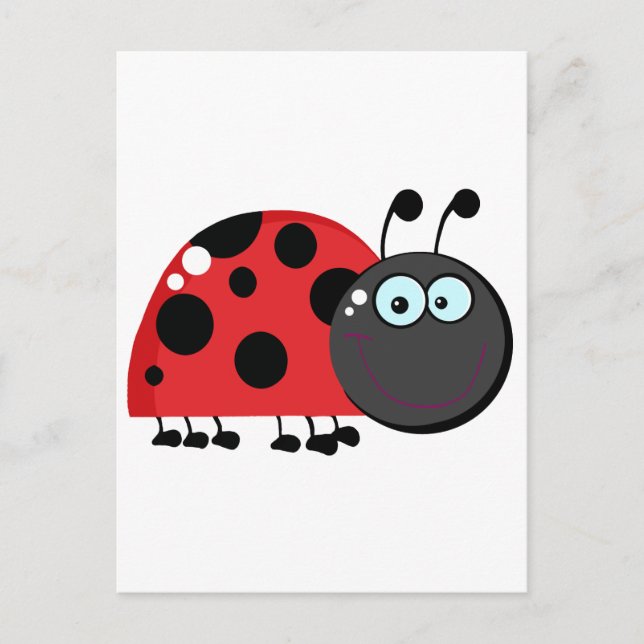 Carte Postale Caractère de dessin de Ladybug (Devant)