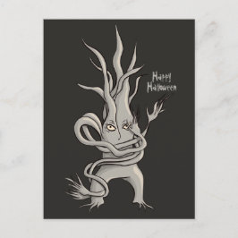 Carte Postale Caractère déplaisant de l'arbre Halloween heureux