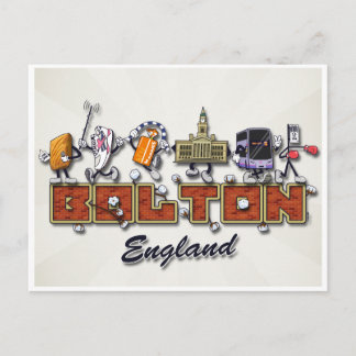 Carte Postale Caractères de dessin animé de Bolton