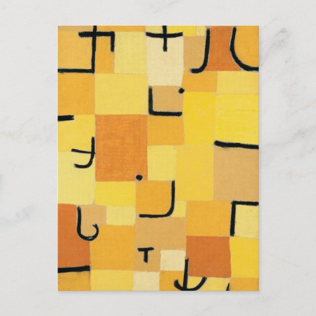 Carte Postale Caractères en Abstrait Jaune Paul Klee (Devant)