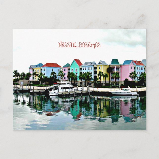Carte Postale Caraïbes : Marina des Bahamas de Nassau (Devant)