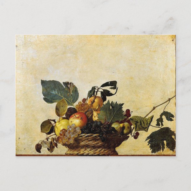 Carte Postale Caravaggio - Panier de fruits - Oeuvre classique (Devant)