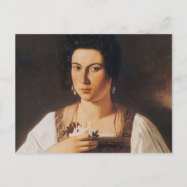Carte Postale Caravaggio - Portrait d'une peinture courtoise (Devant)