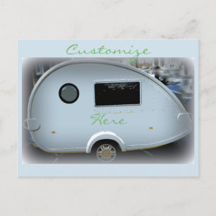 Carte Postale Caravane en teardrop simplifiée roulette gypsy