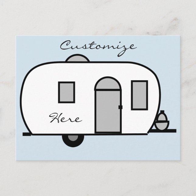 Carte Postale caravane vintage classique arrondie (Devant)