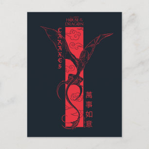 Carte Postale Caraxes dans les bannières de vol Nouvel An chinoi